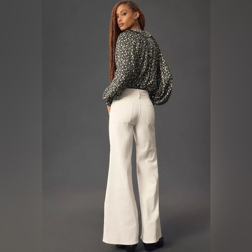 MOTHER THE CORDUROY PATCH POCKET FLARE IVORY 25 - Picture 4 of 4